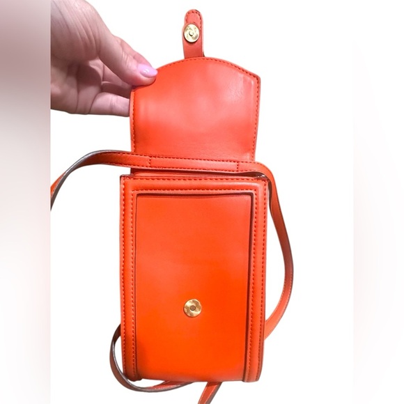 NWOT Sam Edelman Orange Leather Crossbody Bag - Picture 3 of 7